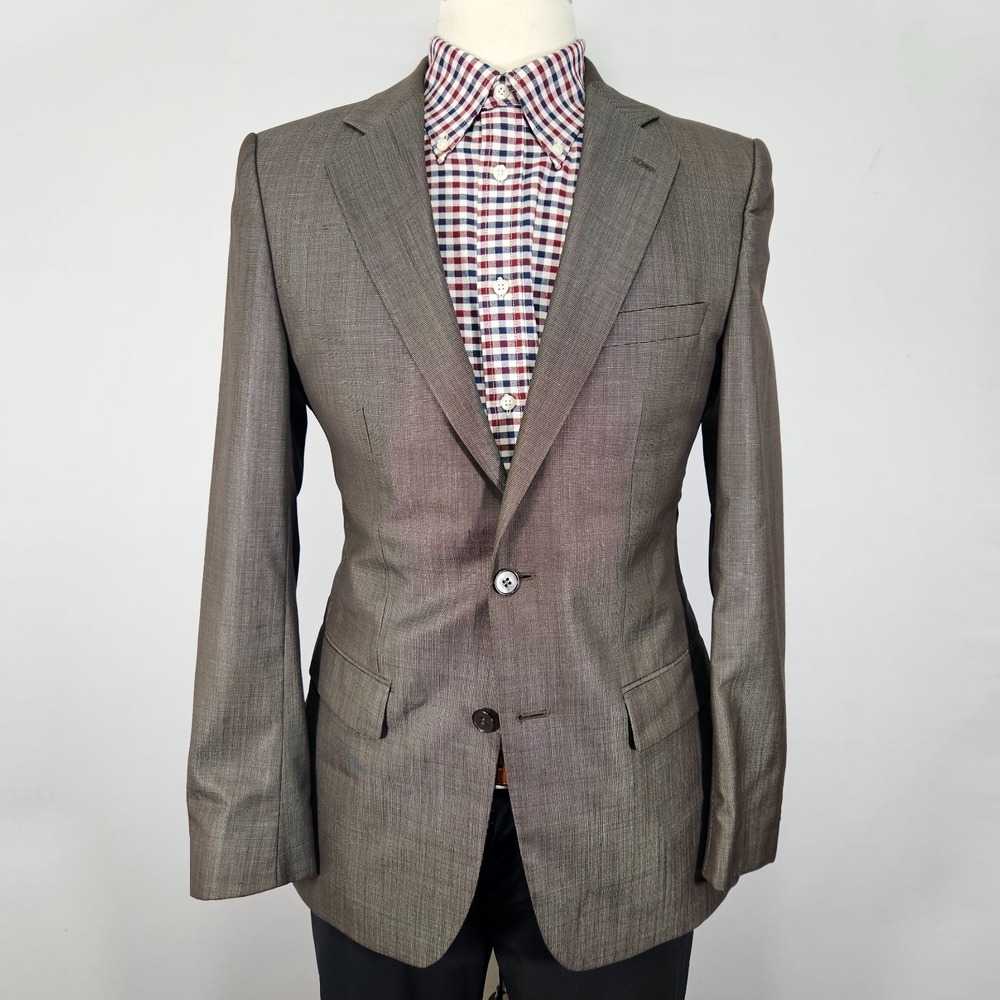 Zara Man Men's Sport Coat Blazer Two Button Brown Polyester Blend Size 38R